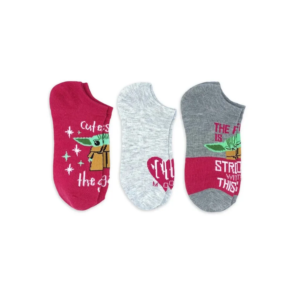 Star Wars The Mandalorian Women's No Show Socks, 3 Pack